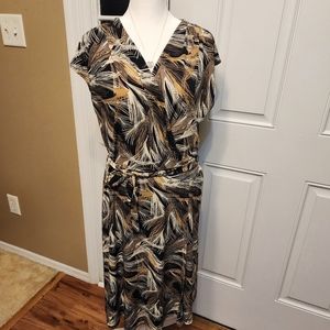 Women's Black, Brown and Tan Tie Dress